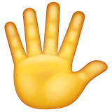 Hand with Fingers Splayed emoji, WhatsApp design