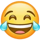 Face with Tears of Joy emoji, WhatsApp design