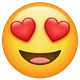 Smiling Face with Heart-eyes emoji, WhatsApp design