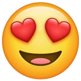 Smiling Face with Heart-eyes emoji on WhatsApp