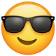 Smiling Face with Sunglasses emoji, WhatsApp design