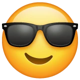 Smiling Face with Sunglasses emoji on WhatsApp
