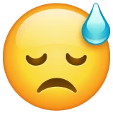 Downcast Face with Sweat emoji on WhatsApp