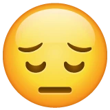 Pensive Face emoji on WhatsApp