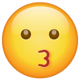 Kissing Face emoji on WhatsApp