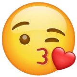 Face Blowing a Kiss emoji on WhatsApp