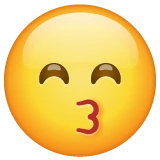 Kissing Face with Smiling Eyes emoji on WhatsApp