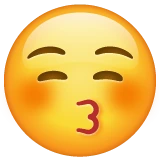 Kissing Face with Closed Eyes emoji on WhatsApp