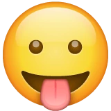 Face with Tongue emoji on WhatsApp