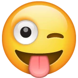 Winking Face with Tongue emoji on WhatsApp