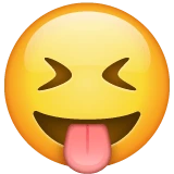 Squinting Face with Tongue emoji on WhatsApp