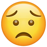 Worried Face emoji on WhatsApp