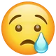 Crying Face emoji, WhatsApp design