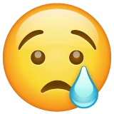 Crying Face emoji on WhatsApp
