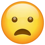 Frowning Face with Open Mouth emoji on WhatsApp