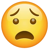 Anguished Face emoji on WhatsApp