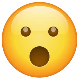 Face with Open Mouth emoji on WhatsApp
