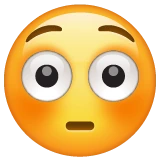 Flushed Face emoji on WhatsApp
