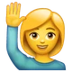 Person Raising Hand emoji, WhatsApp design