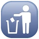 Litter In Bin Sign emoji, WhatsApp design