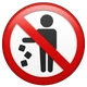 No Littering emoji, WhatsApp design