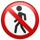No Pedestrians emoji, WhatsApp design