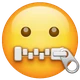 Zipper-mouth Face emoji, WhatsApp design
