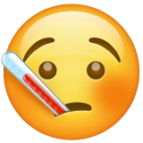 Face with Thermometer emoji on WhatsApp