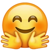 Smiling Face with Open Hands emoji on WhatsApp