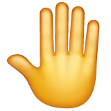 Raised Back of Hand emoji on WhatsApp