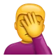 Person Facepalming emoji, WhatsApp design