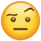 Face with Raised Eyebrow emoji, WhatsApp design
