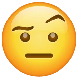 Face with Raised Eyebrow emoji on WhatsApp