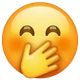 Face with Hand Over Mouth emoji, WhatsApp design