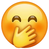 Face with Hand Over Mouth emoji on WhatsApp
