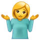 Person Shrugging emoji, WhatsApp design