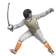 Person Fencing emoji, WhatsApp design