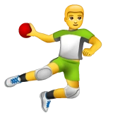 Person Playing Handball emoji, WhatsApp design