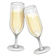 Clinking Glasses emoji, WhatsApp design