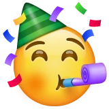 Partying Face emoji on WhatsApp