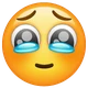 Face Holding Back Tears emoji, WhatsApp design