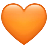 Orange Heart emoji, WhatsApp design
