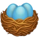 Nest With Eggs emoji, WhatsApp design