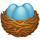 Nest With Eggs emoji on WhatsApp