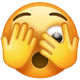 Face With Peeking Eye emoji, WhatsApp design