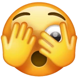 Face With Peeking Eye emoji on WhatsApp