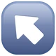 Up-left Arrow emoji, WhatsApp design
