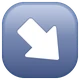 Down-right Arrow emoji, WhatsApp design