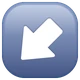 Down-left Arrow emoji, WhatsApp design