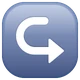 Left Arrow Curving Right emoji, WhatsApp design